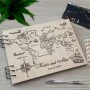 Дерев'яний фотоальбом з гравіюванням Карта світу