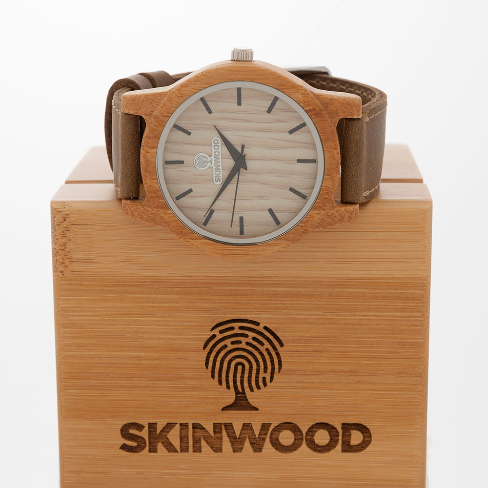 Наручний годинник з дерева SkinWood White