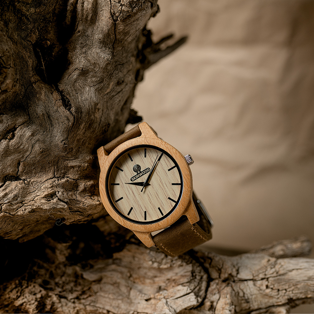 Наручний годинник з дерева SkinWood White