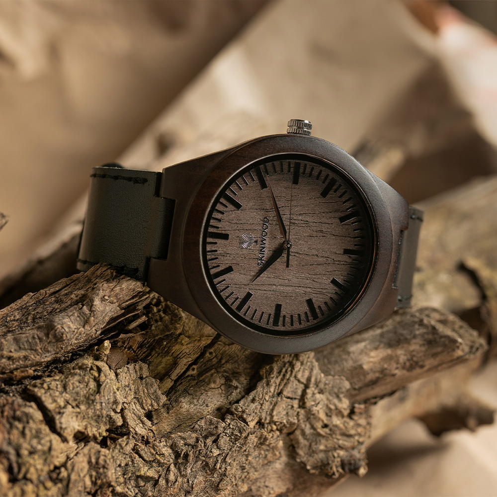Наручний годинник з дерева Skinwood Black